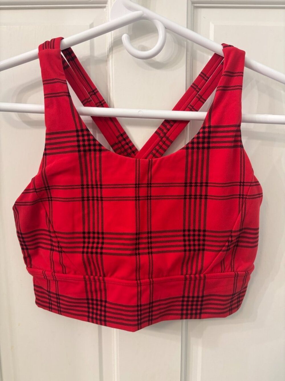 Buffbunny Collection Rosa Sports Bra Red Plaid - Medium - Excellent Like New